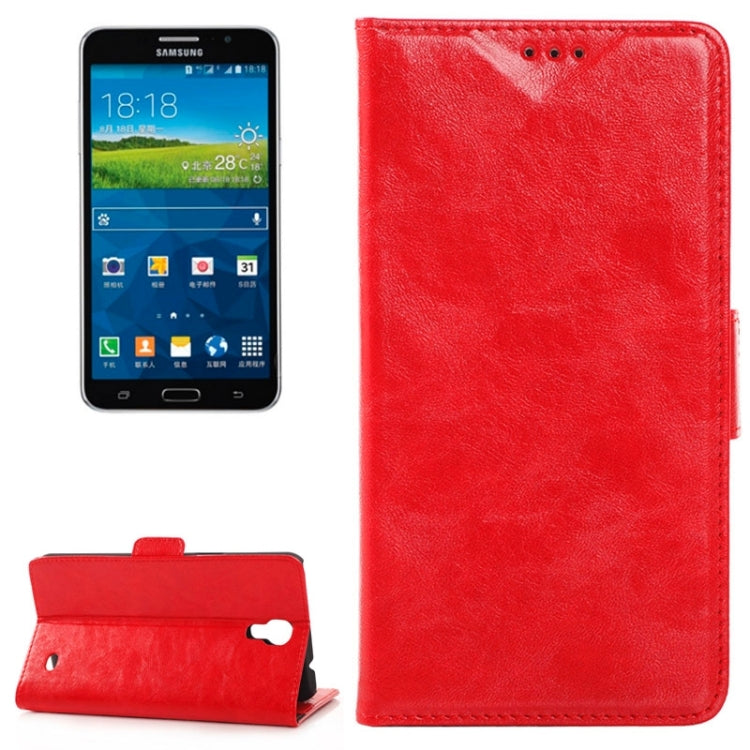 Oil Skin Texture Horizontal Flip Leather Case with Card Slots & Wallet & Holder for Galaxy Mega 2 / G750F