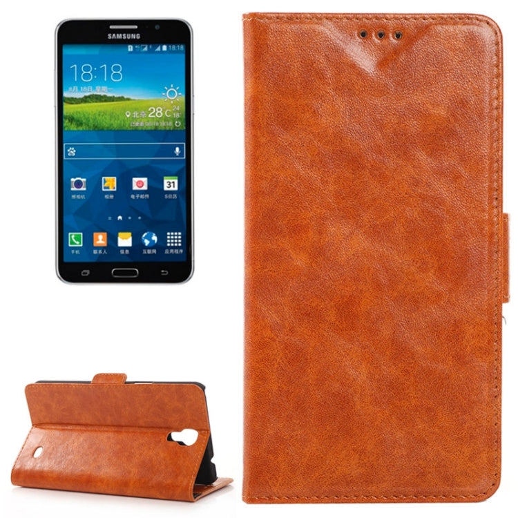Oil Skin Texture Horizontal Flip Leather Case with Card Slots & Wallet & Holder for Galaxy Mega 2 / G750F