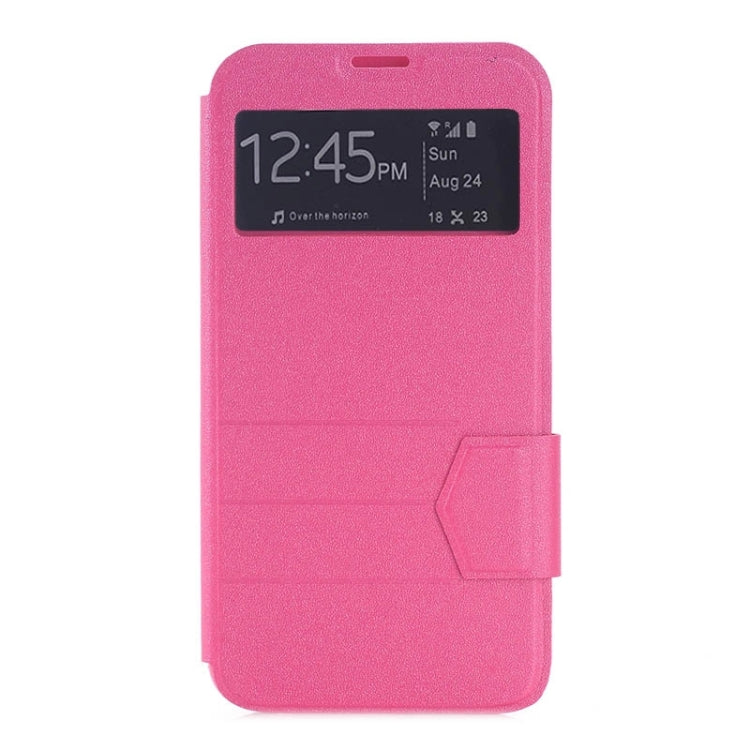For Galaxy S6 / G920 Frosted Stripe Texture Horizontal Flip Leather Case with Call Display & Holder