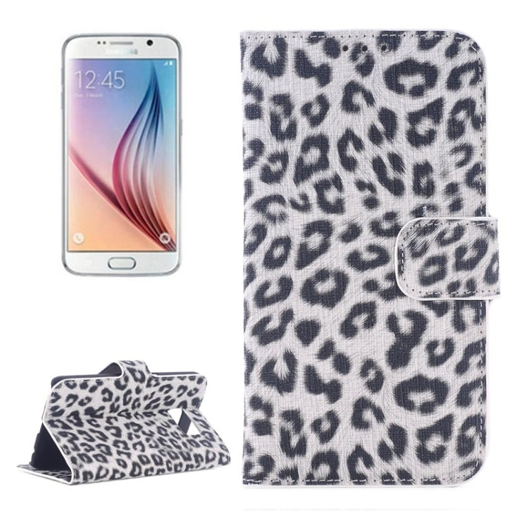 For Galaxy S6 / G920 Leopard Texture Horizontal Flip Magnetic Buckle Leather Case with Card Slots & Wallet & Holder