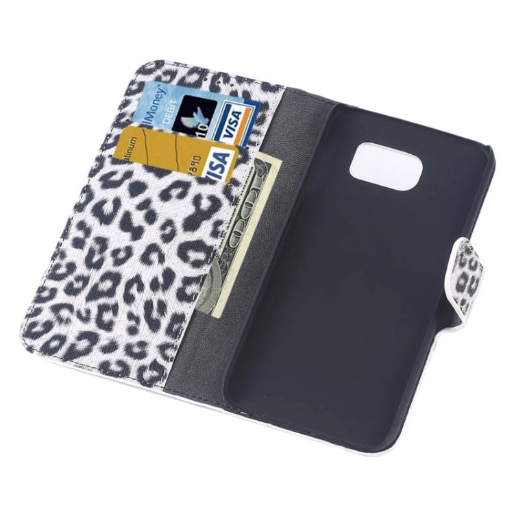 For Galaxy S6 / G920 Leopard Texture Horizontal Flip Magnetic Buckle Leather Case with Card Slots & Wallet & Holder