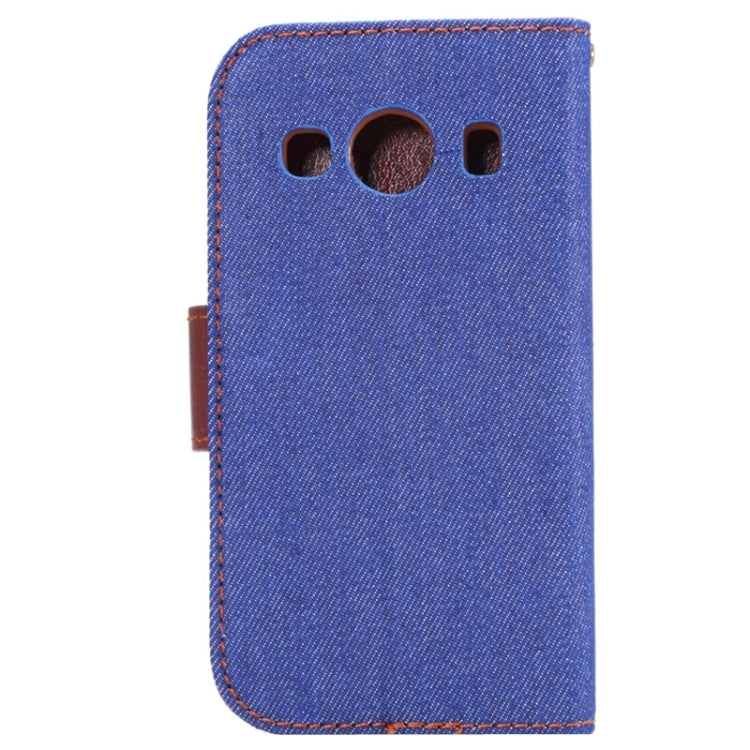 Denim Cloth Leather Case with Holder and Card Slots for Galaxy Ace Style LTE / G357FZ(Dark Blue)