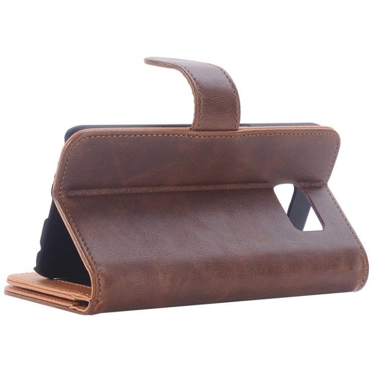 For Galaxy S6 / G920 Oil Skin Texture Horizontal Flip Magnetic Buckle Leather Case with 3 Page Card Slots & Wallet & Holder