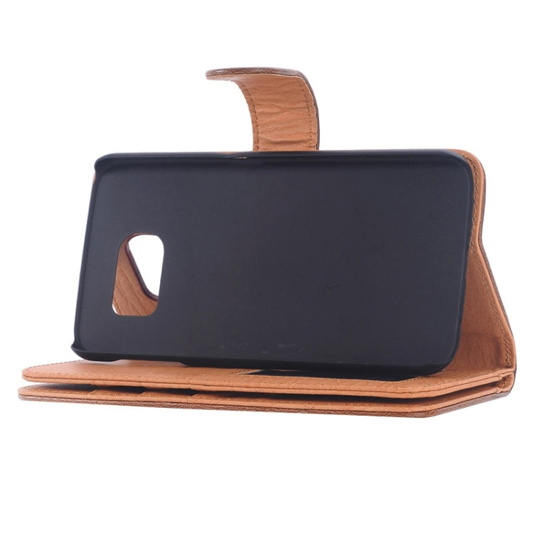 For Galaxy S6 / G920 Oil Skin Texture Horizontal Flip Magnetic Buckle Leather Case with 3 Page Card Slots & Wallet & Holder