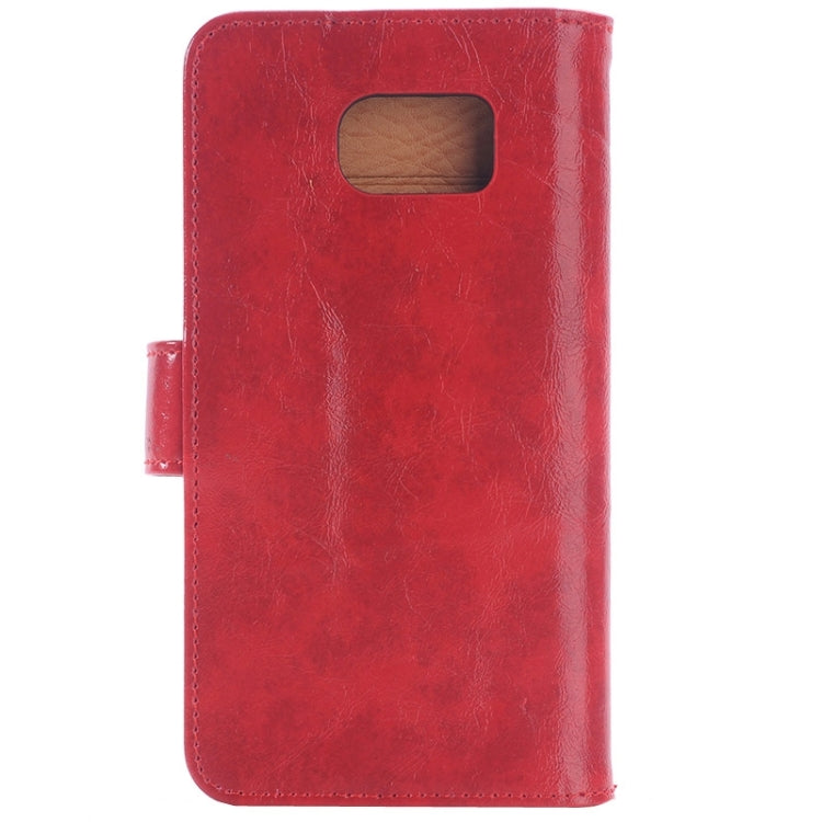 For Galaxy S6 / G920 Oil Skin Texture Horizontal Flip Magnetic Buckle Leather Case with 3 Page Card Slots & Wallet & Holder