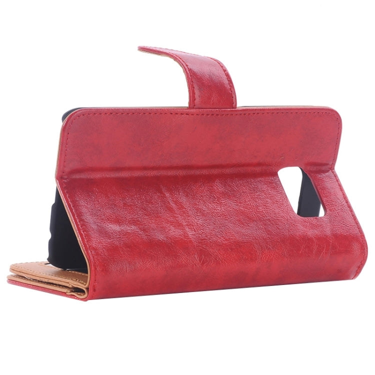 For Galaxy S6 / G920 Oil Skin Texture Horizontal Flip Magnetic Buckle Leather Case with 3 Page Card Slots & Wallet & Holder
