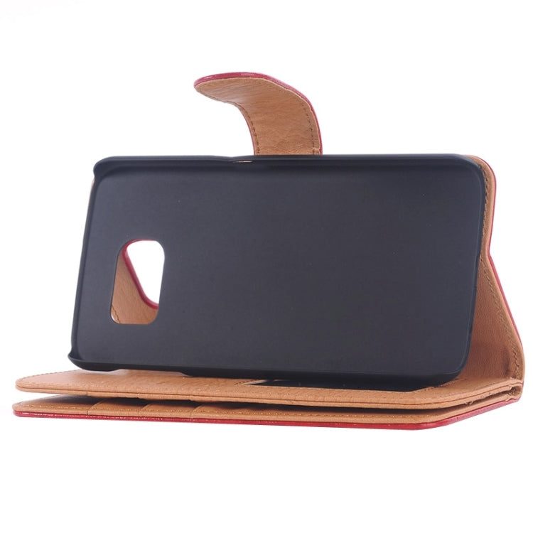 For Galaxy S6 / G920 Oil Skin Texture Horizontal Flip Magnetic Buckle Leather Case with 3 Page Card Slots & Wallet & Holder