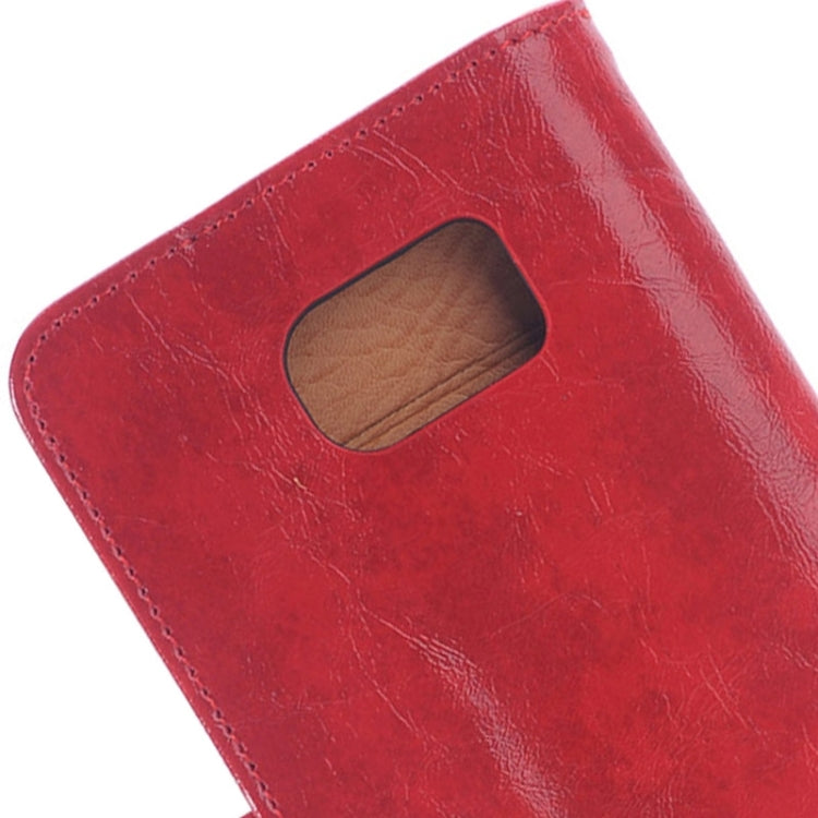 For Galaxy S6 / G920 Oil Skin Texture Horizontal Flip Magnetic Buckle Leather Case with 3 Page Card Slots & Wallet & Holder