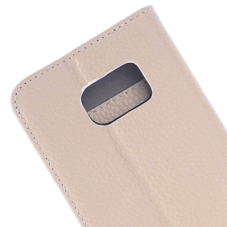For Galaxy S6 / G920 Litchi Texture Horizontal Flip Genuine Leather Case with Card Slots & Holder