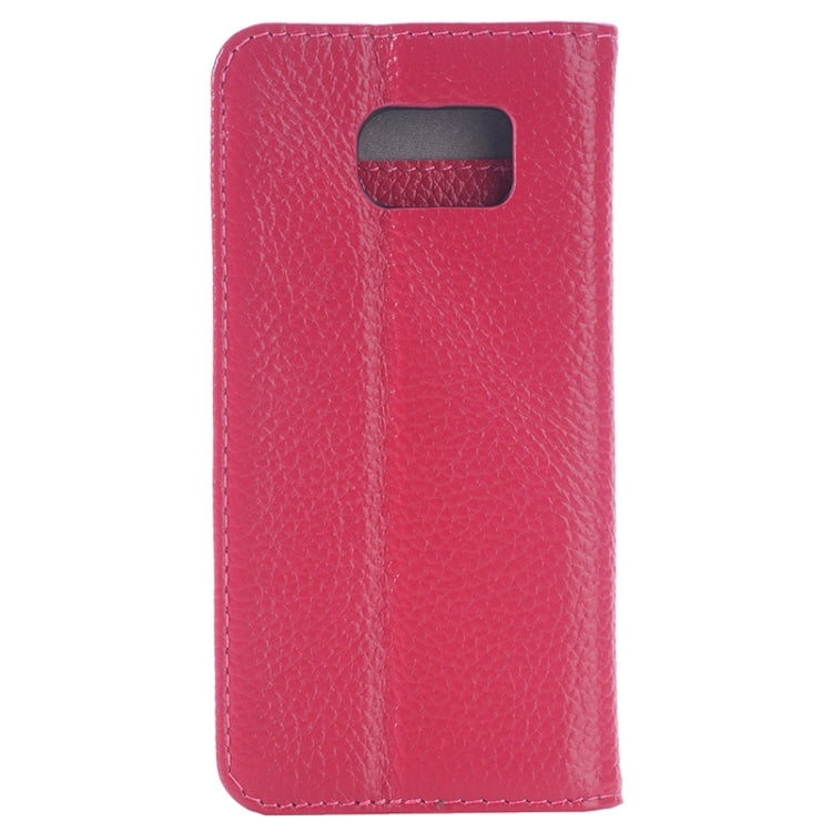 For Galaxy S6 / G920 Litchi Texture Horizontal Flip Genuine Leather Case with Card Slots & Holder