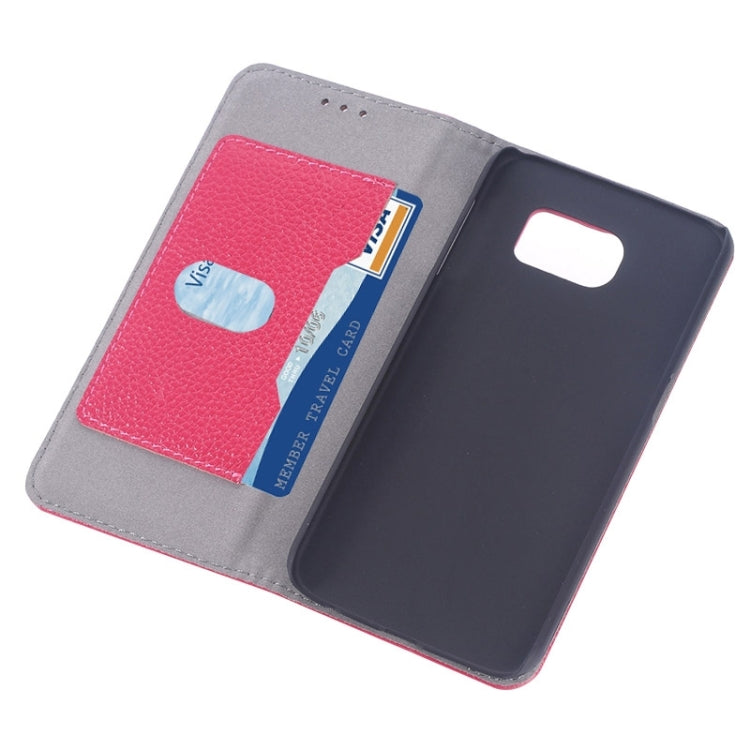 For Galaxy S6 / G920 Litchi Texture Horizontal Flip Genuine Leather Case with Card Slots & Holder