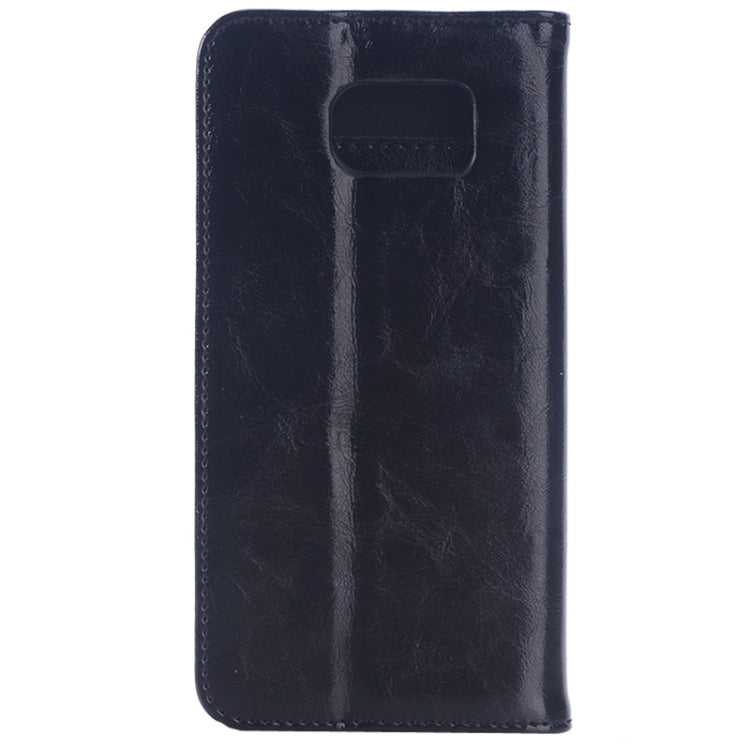 For Galaxy S6 / G920 Oil Skin Texture Horizontal Flip Genuine Leather Case with Card Slots & Holder