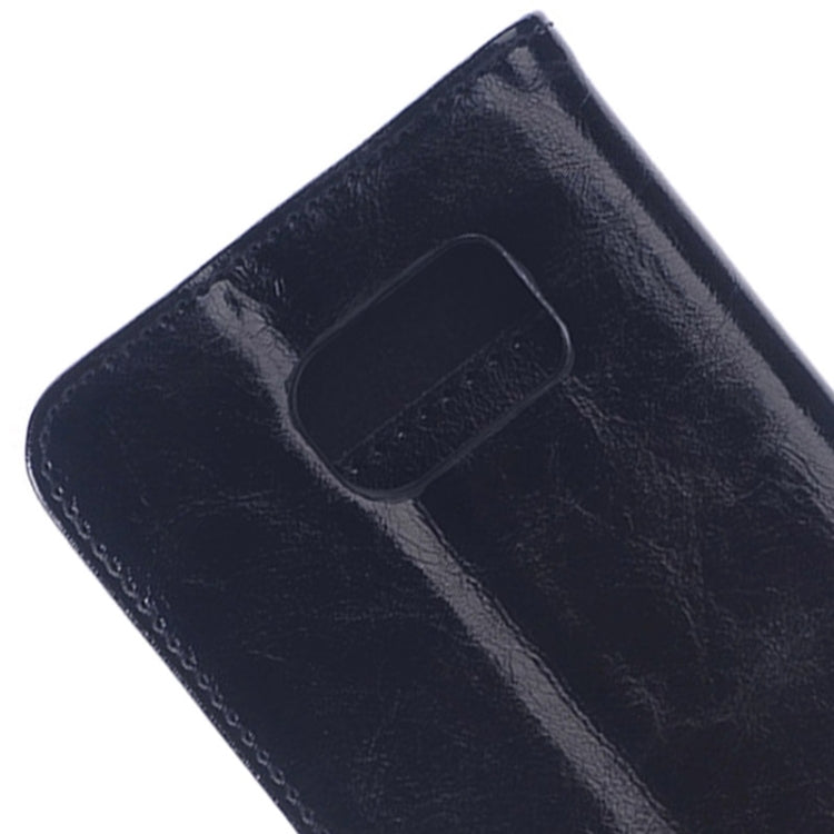 For Galaxy S6 / G920 Oil Skin Texture Horizontal Flip Genuine Leather Case with Card Slots & Holder