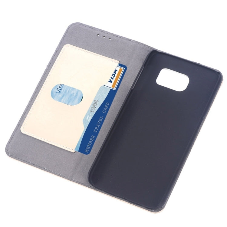 For Galaxy S6 / G920 Oil Skin Texture Horizontal Flip Genuine Leather Case with Card Slots & Holder