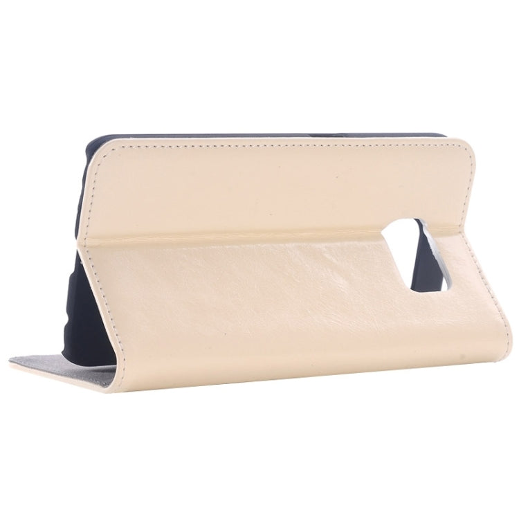 For Galaxy S6 / G920 Oil Skin Texture Horizontal Flip Genuine Leather Case with Card Slots & Holder