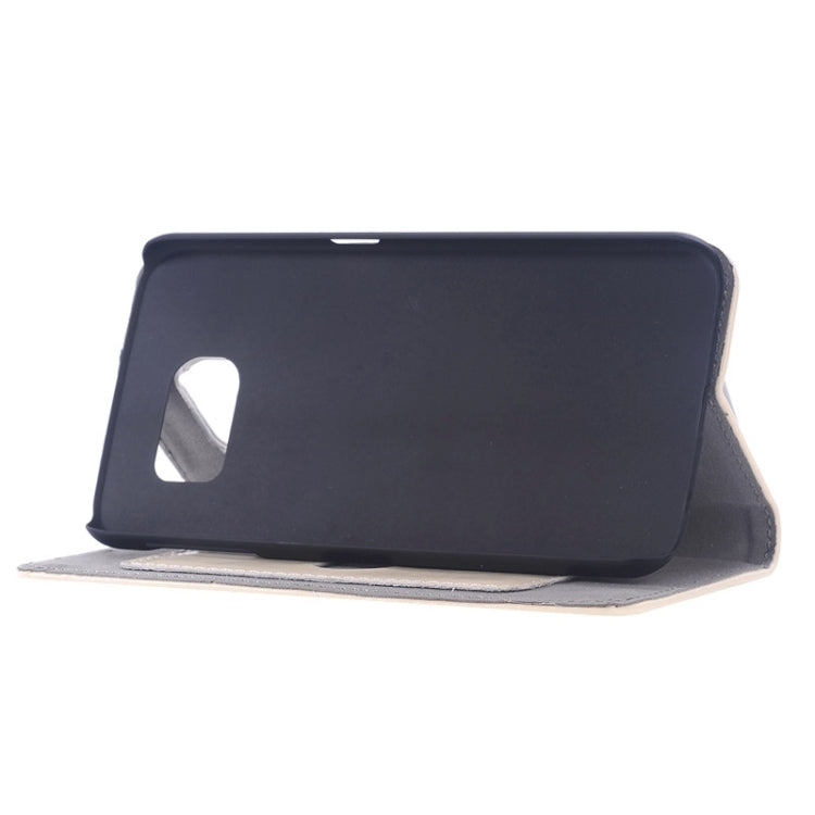 For Galaxy S6 / G920 Oil Skin Texture Horizontal Flip Genuine Leather Case with Card Slots & Holder