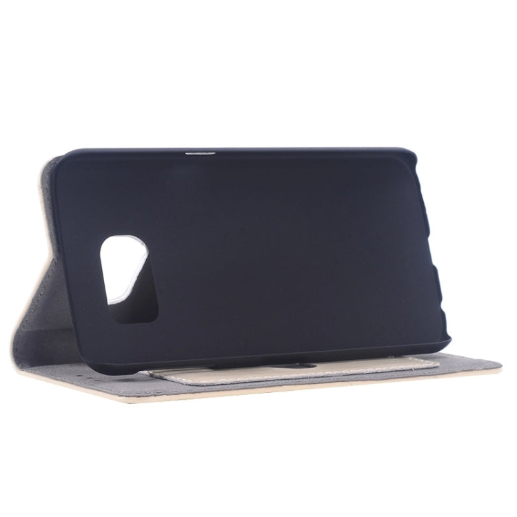 For Galaxy S6 / G920 Oil Skin Texture Horizontal Flip Genuine Leather Case with Card Slots & Holder