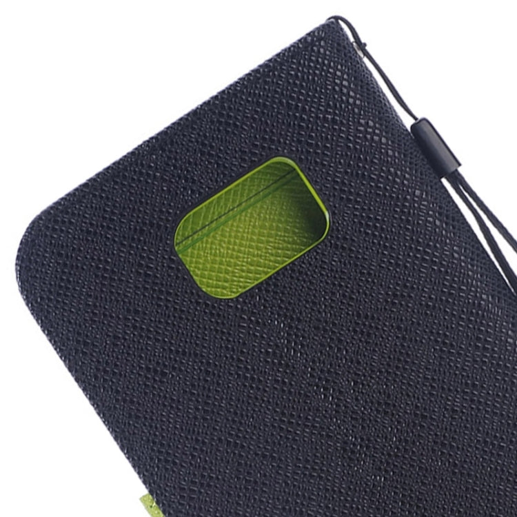 For Galaxy S6 / G920 Grain Texture Horizontal Flip Magnetic Buckle Contrast Color Leather Case with Card Slots & Wallet & Holder & Lanyard