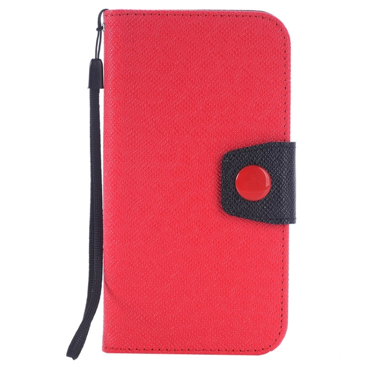 For Galaxy S6 / G920 Grain Texture Horizontal Flip Magnetic Buckle Contrast Color Leather Case with Card Slots & Wallet & Holder & Lanyard