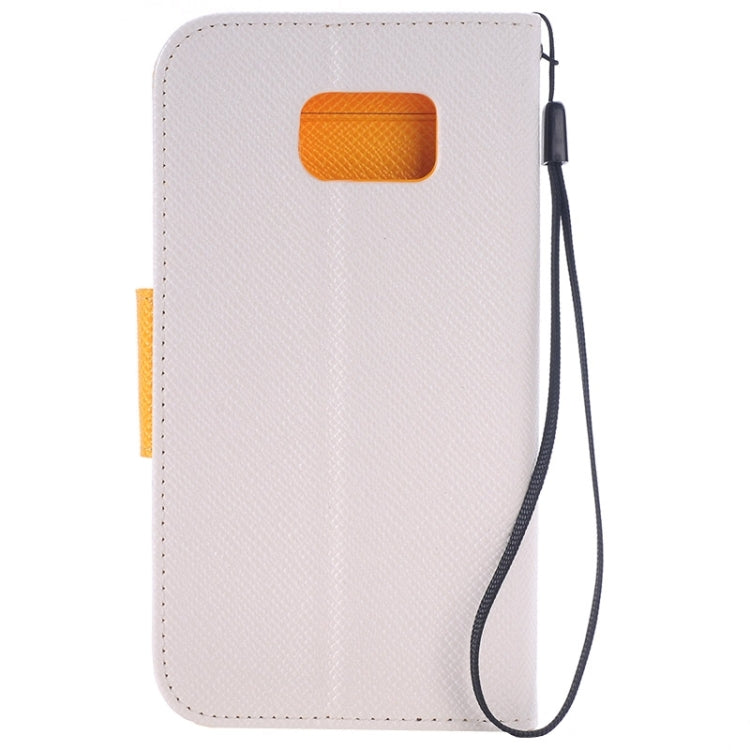 For Galaxy S6 / G920 Grain Texture Horizontal Flip Magnetic Buckle Contrast Color Leather Case with Card Slots & Wallet & Holder & Lanyard