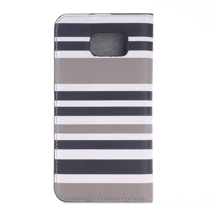For Galaxy S6 / G920 Color Matching Texture Horizontal Flip Leather Case with Card Slots & Wallet & Holder