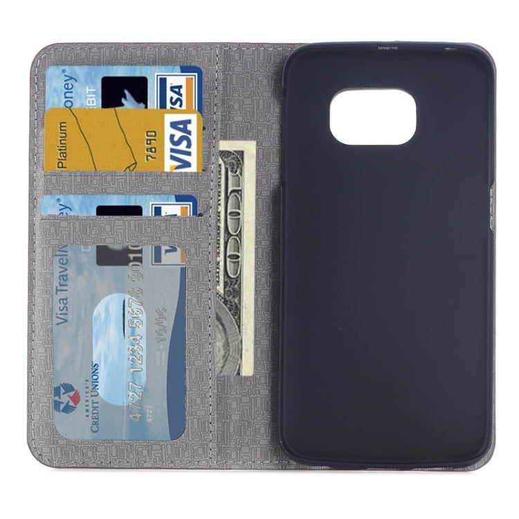For Galaxy S6 / G920 Color Matching Texture Horizontal Flip Leather Case with Card Slots & Wallet & Holder