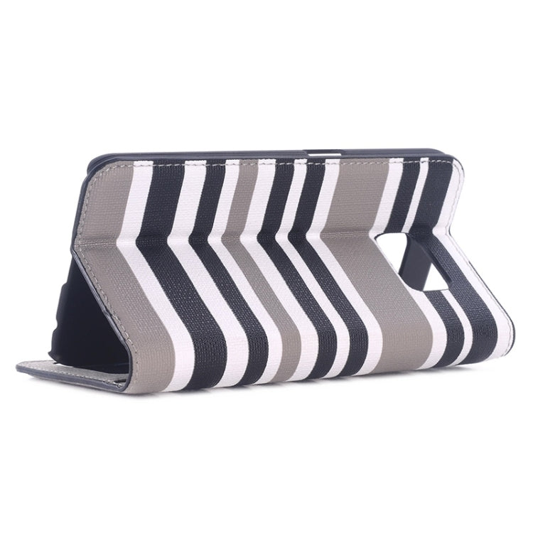 For Galaxy S6 / G920 Color Matching Texture Horizontal Flip Leather Case with Card Slots & Wallet & Holder