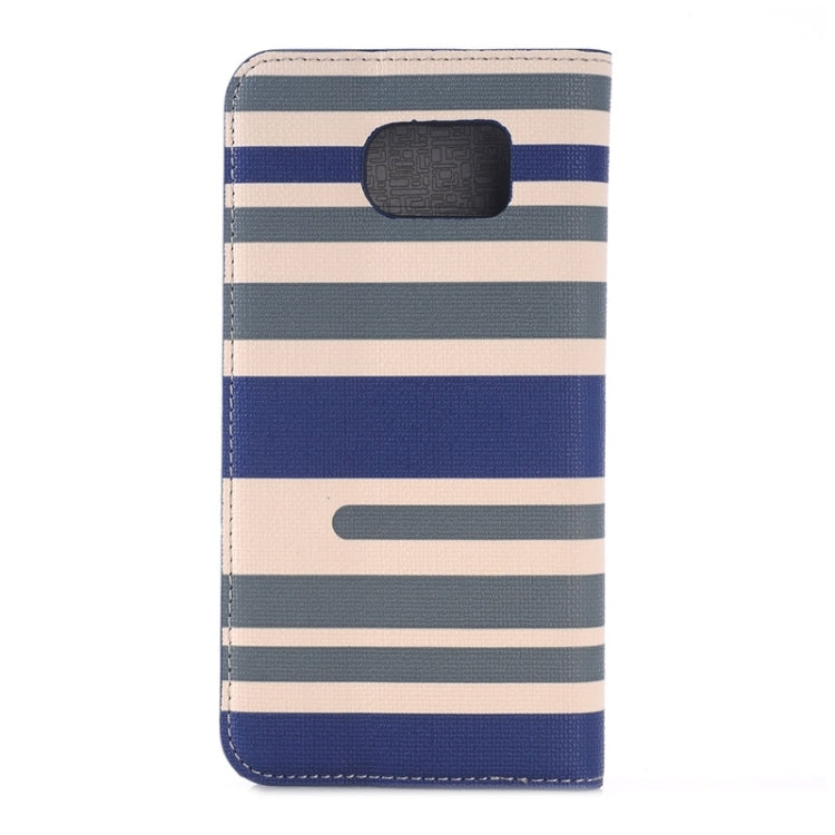 For Galaxy S6 Edge Color Matching Texture Horizontal Flip Leather Case with Card Slots & Wallet & Holder