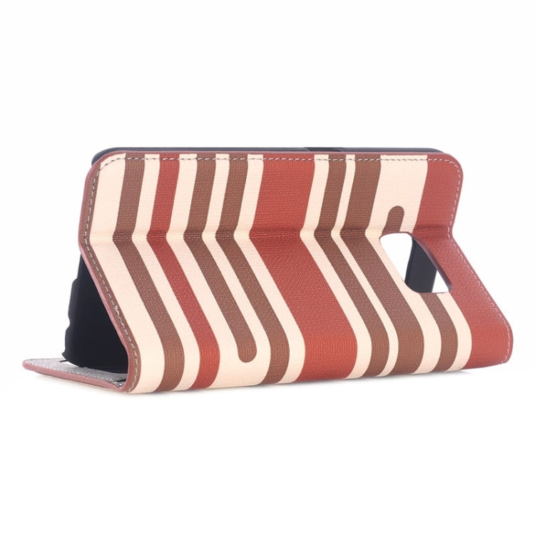 For Galaxy S6 Edge Color Matching Texture Horizontal Flip Leather Case with Card Slots & Wallet & Holder