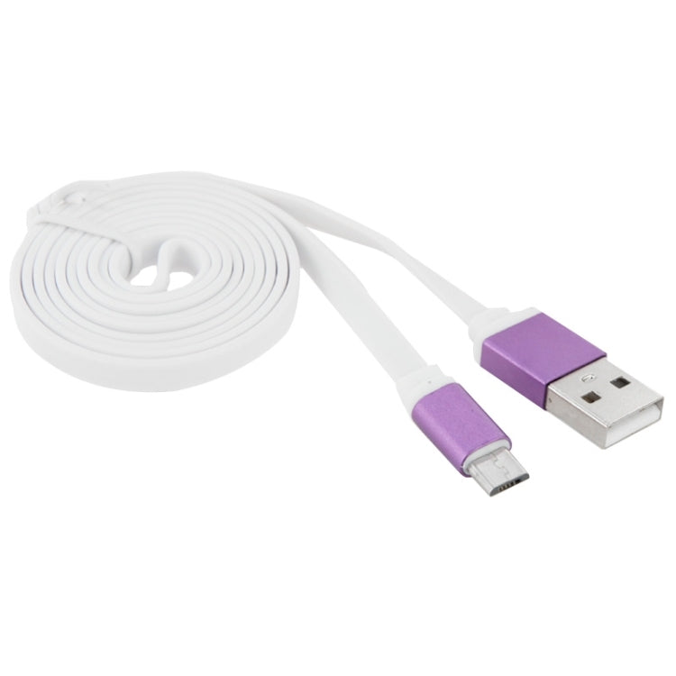 Micro USB 5 Pin to USB Port Noodle Style Lithium Alloy Shell Data / Charging Cable, Length: 1m