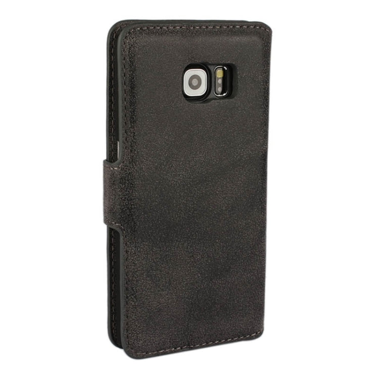 For Galaxy S6 Edge Frosted Texture Horizontal Flip Leather Case with Card Slots & Wallet & Holder
