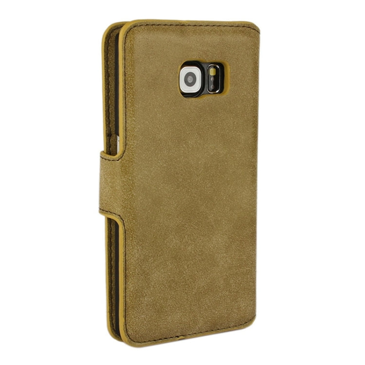 For Galaxy S6 Edge Frosted Texture Horizontal Flip Leather Case with Card Slots & Wallet & Holder