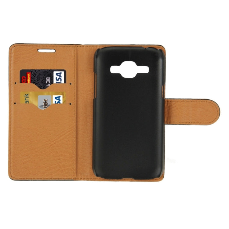 Crazy Horse Texture Leather Case with Holder & Card Slot & Wallet for Galaxy J1