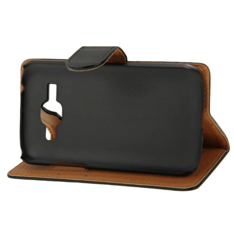 Crazy Horse Texture Leather Case with Holder & Card Slot & Wallet for Galaxy J1