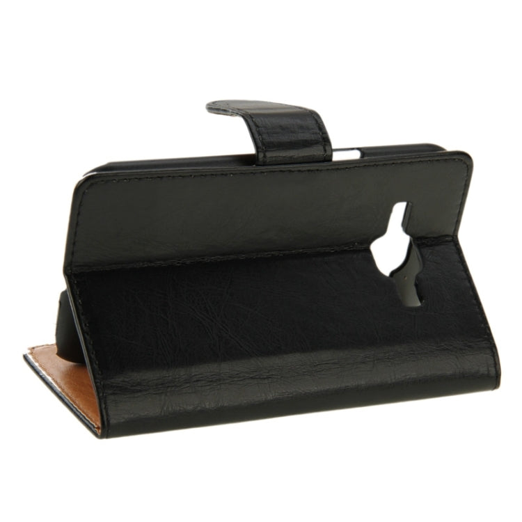 Crazy Horse Texture Leather Case with Holder & Card Slot & Wallet for Galaxy J1