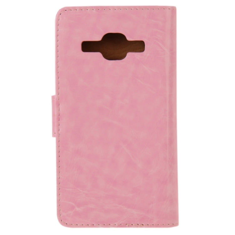 Crazy Horse Texture Leather Case with Holder & Card Slot & Wallet for Galaxy J1
