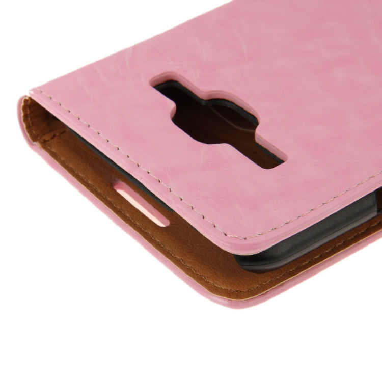 Crazy Horse Texture Leather Case with Holder & Card Slot & Wallet for Galaxy J1