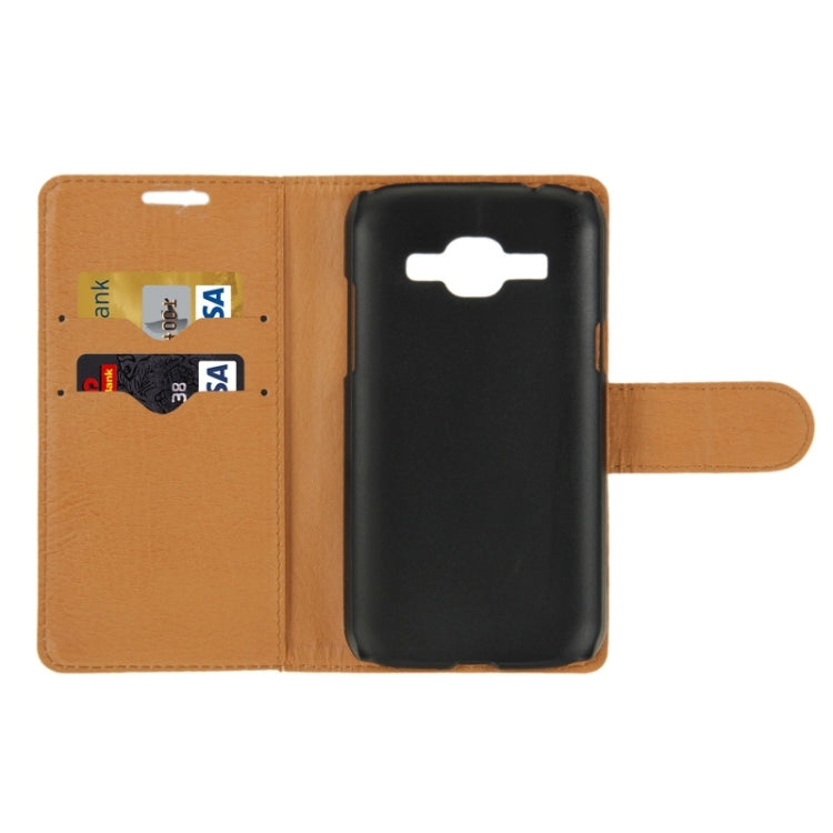 Crazy Horse Texture Leather Case with Holder & Card Slot & Wallet for Galaxy J1