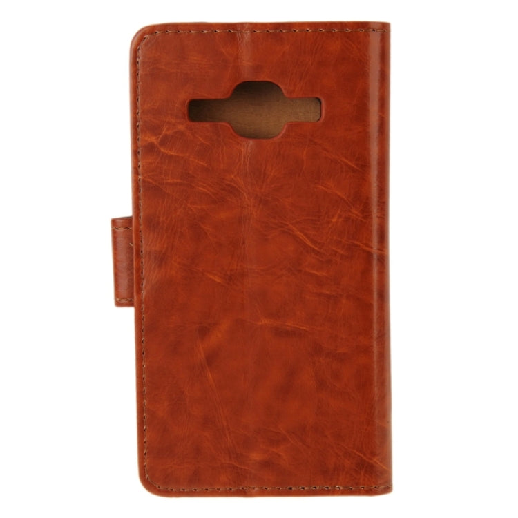 Crazy Horse Texture Leather Case with Holder & Card Slot & Wallet for Galaxy J1