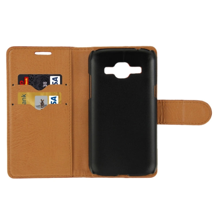 Crazy Horse Texture Leather Case with Holder & Card Slot & Wallet for Galaxy J1