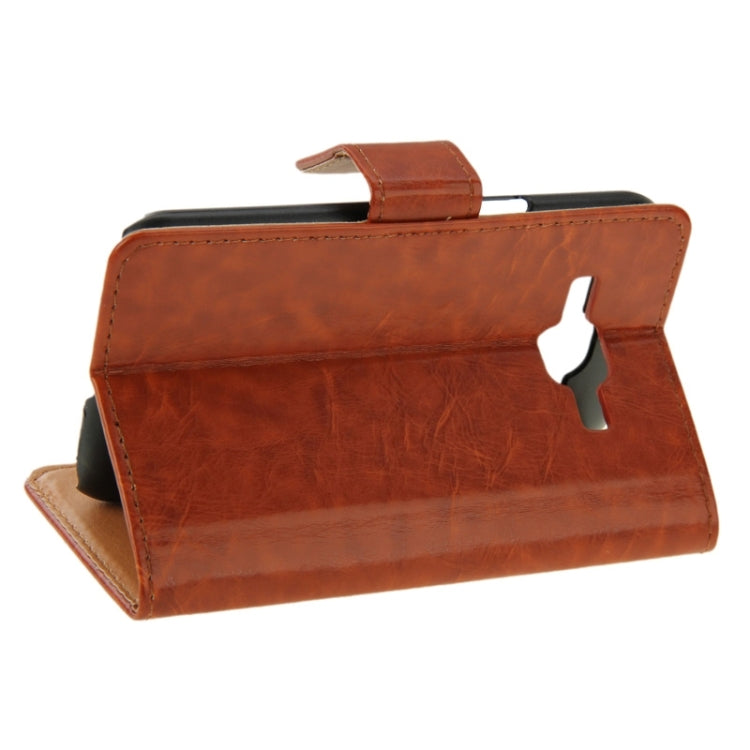 Crazy Horse Texture Leather Case with Holder & Card Slot & Wallet for Galaxy J1