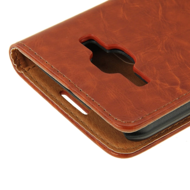 Crazy Horse Texture Leather Case with Holder & Card Slot & Wallet for Galaxy J1