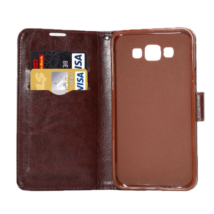 Flower Pattern Horizontal Flip Magnetic Buckle Leather Case with Card Slots & Holder for Galaxy E7