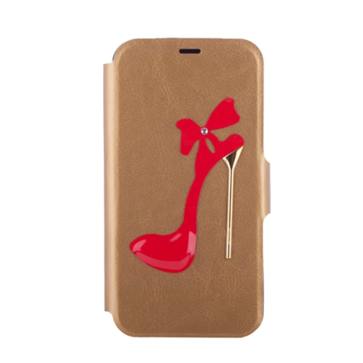 High-Heel Shoe Pattern Leather Case with Card Slots & Holder for Galaxy S6