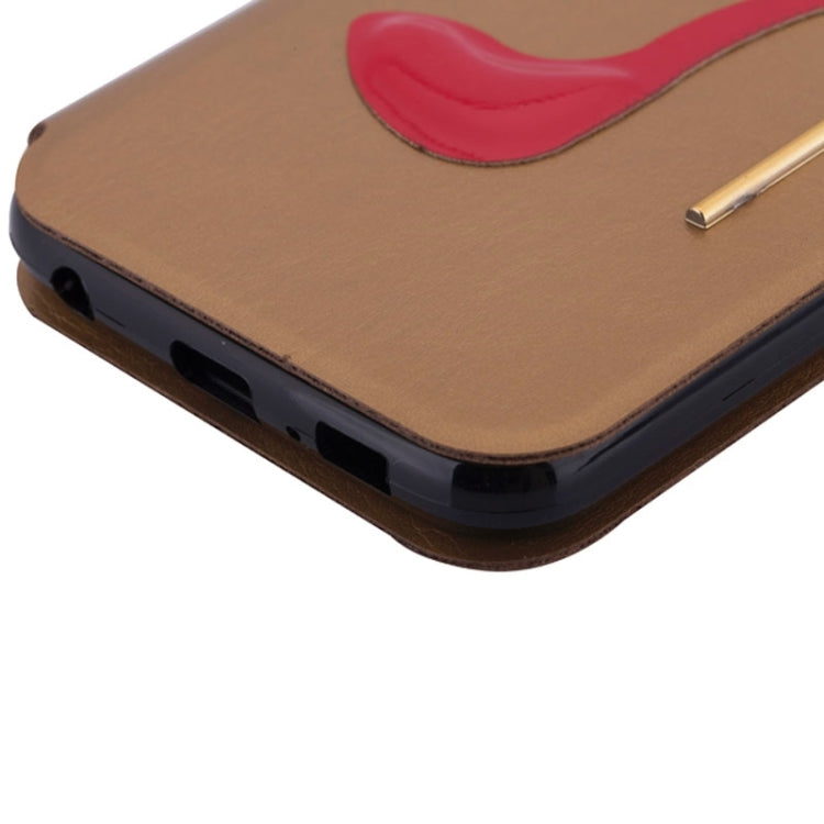 High-Heel Shoe Pattern Leather Case with Card Slots & Holder for Galaxy S6