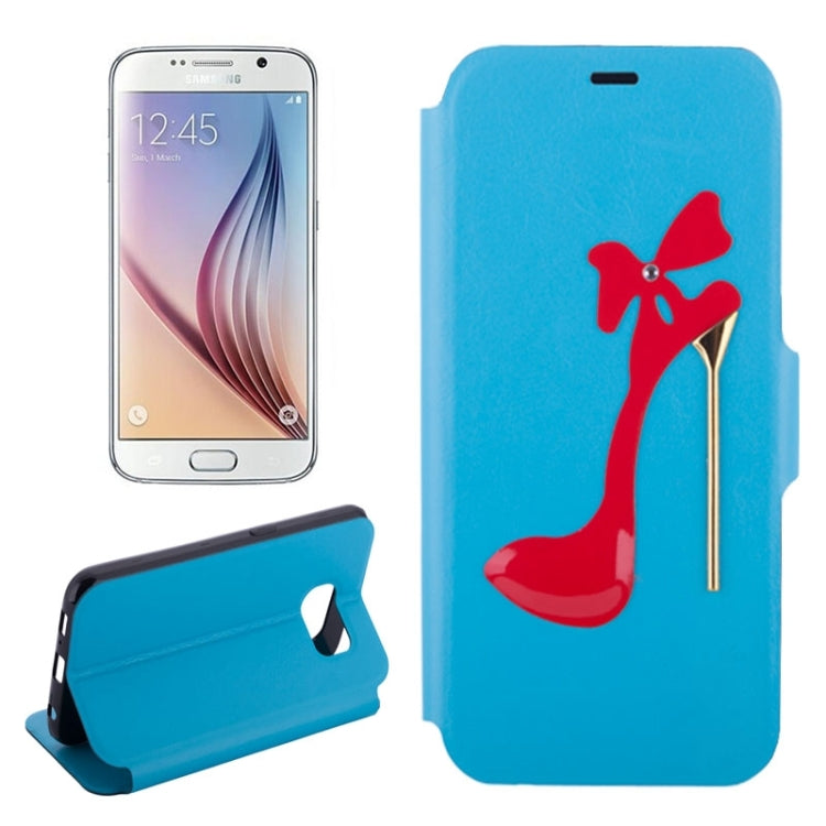 High-Heel Shoe Pattern Leather Case with Card Slots & Holder for Galaxy S6