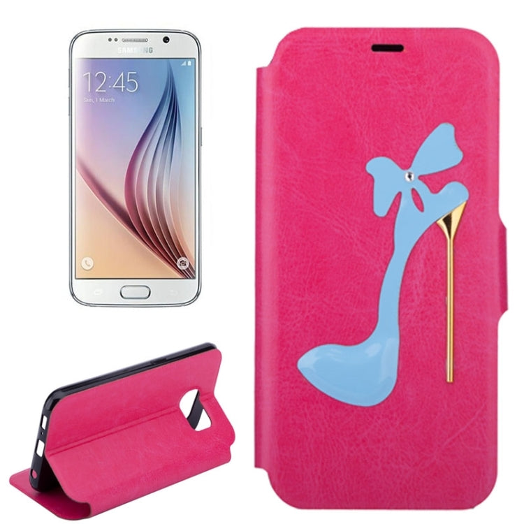 High-Heel Shoe Pattern Leather Case with Card Slots & Holder for Galaxy S6