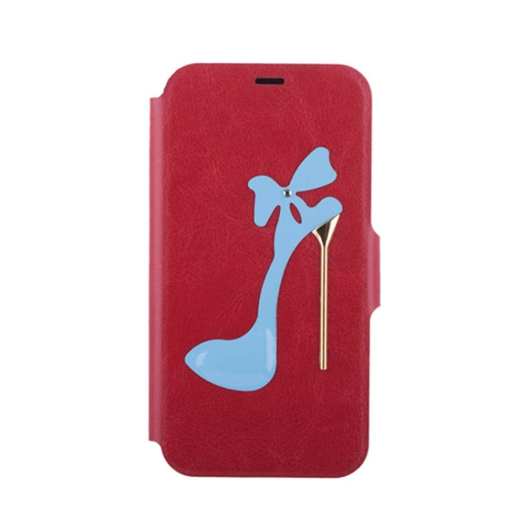 High-Heel Shoe Pattern Leather Case with Card Slots & Holder for Galaxy S6