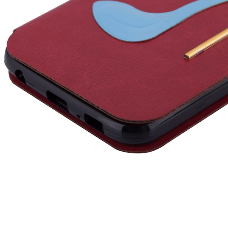 High-Heel Shoe Pattern Leather Case with Card Slots & Holder for Galaxy S6