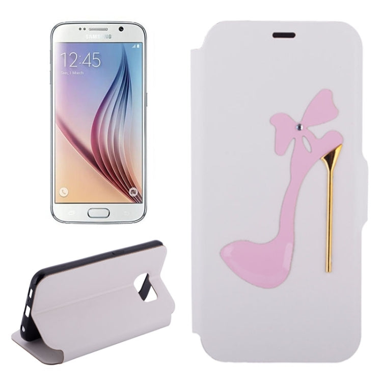 High-Heel Shoe Pattern Leather Case with Card Slots & Holder for Galaxy S6
